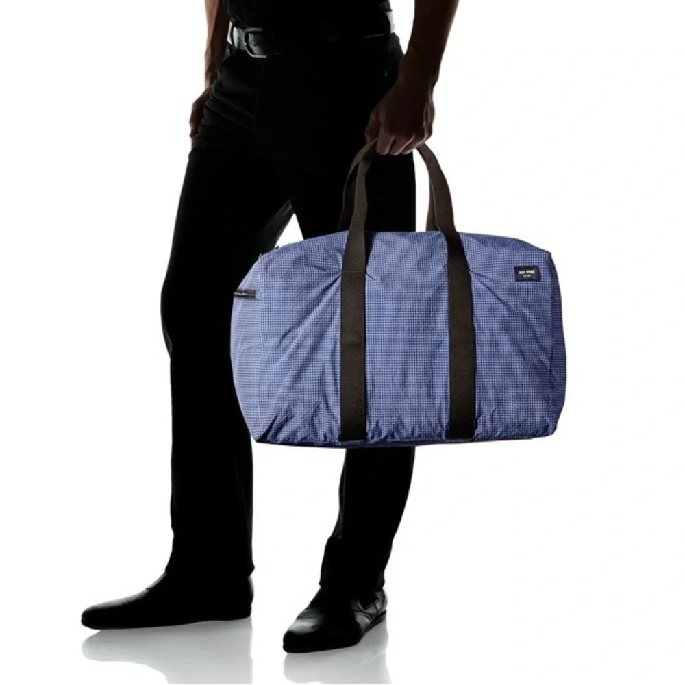Jack Spade Men's Packable Graph Check Duffle Bag Royal Blue